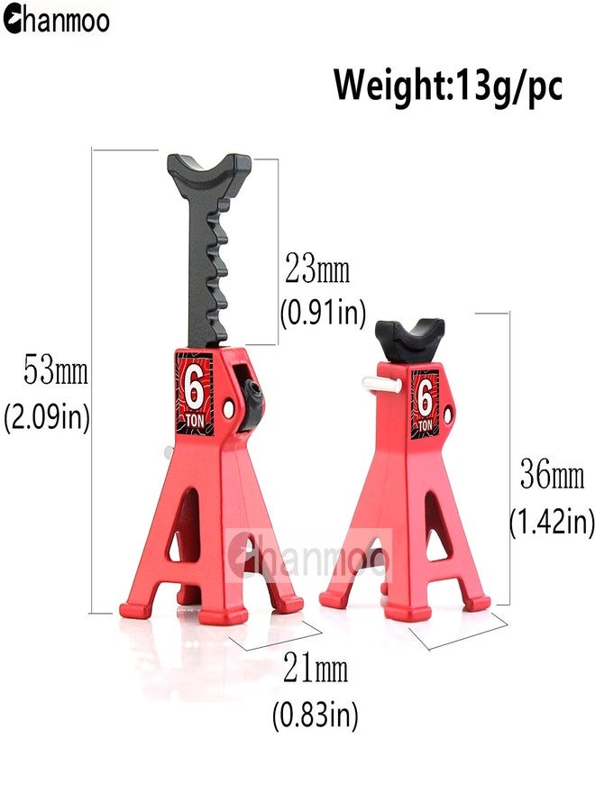 Chanmoo 1/24 RC Toy Jack Stands 1/18 Simulation 6 Ton Metal Adjustable Mini Jacks Stand for 1:18 1:24 Scale Crawler Car Axial SCX24 Kyosho Tamiya HSP FCX24 TRX4M SCX24 AX24 Ford Bronco (Blue, 4 PCS) - Image 2